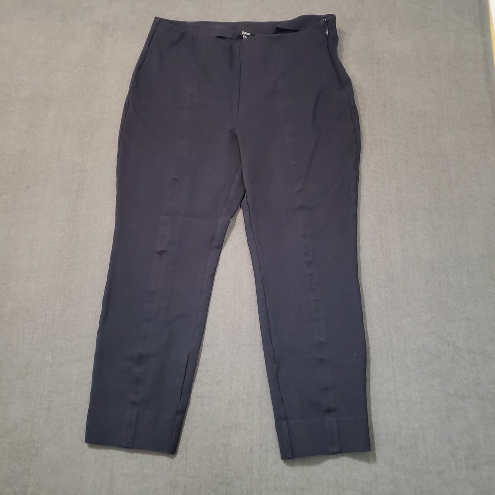 Quince Pants Womens Size XL Side Zip Ponte Navy Blue Stretch